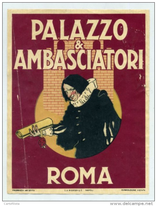 ITALY, Roma - Palazzo & Ambasciatori, Hotel  - Luggage Label - (615) - Hotel Labels