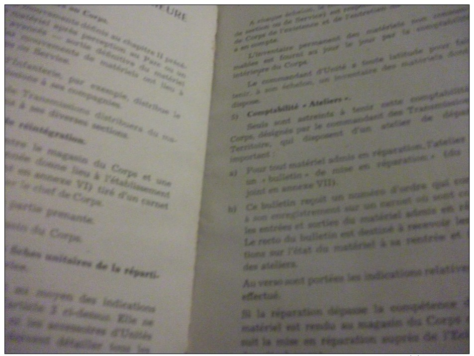 Livre Militaires " Comptabilités Du Matériels Des Transmissions Dans Les Corps De Troupe - Autres & Non Classés