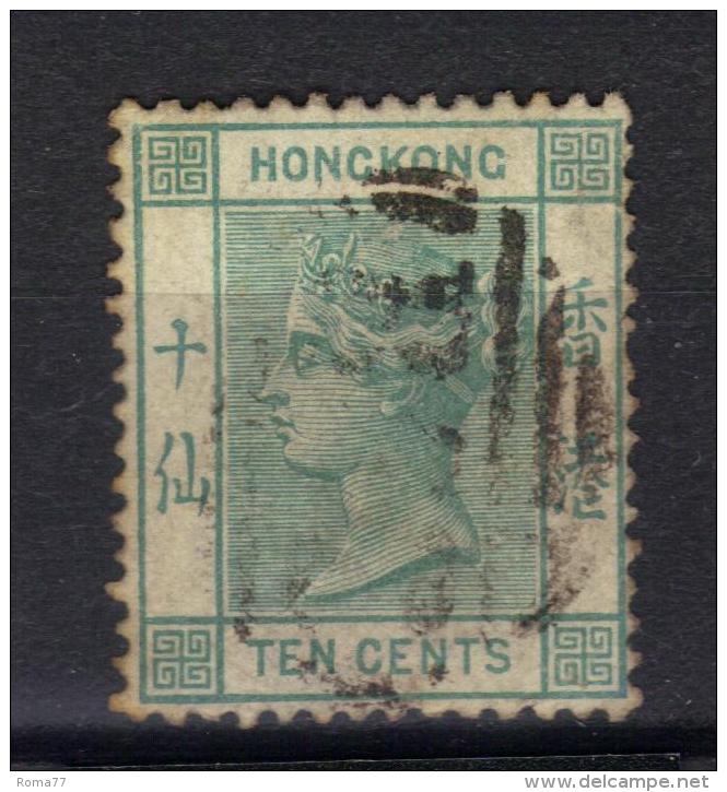 W818 - HONG KONG 1882 , Vittoria 10 Cent Yvert  N. 40 Usato . Fil CA - Usados