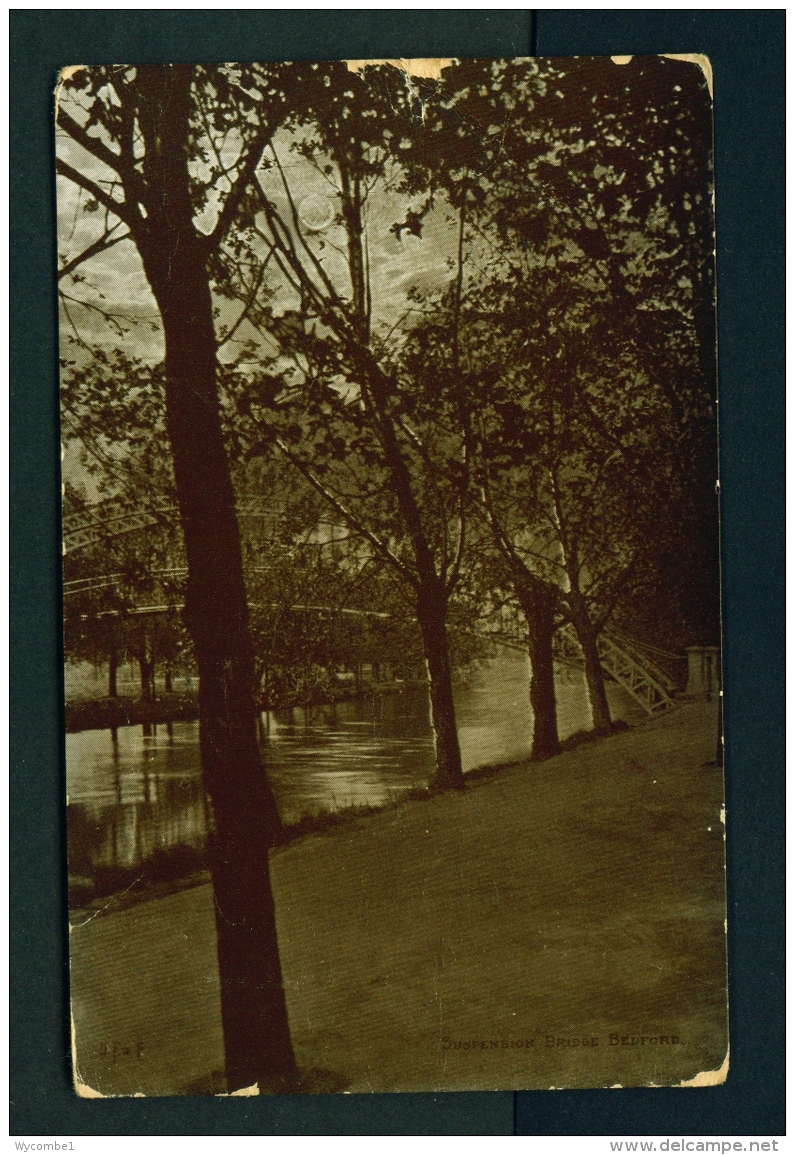 ENGLAND  -  Bedford  Suspension Bridge  Used Vintage Postcard As Scans - Bedford