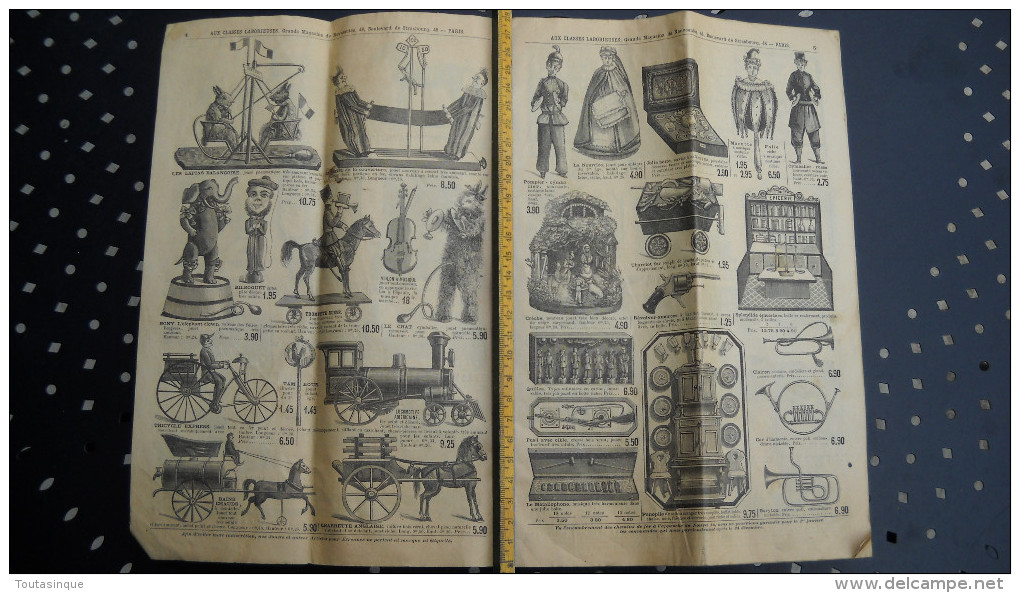 Paris . Catalogue " Aux Classes Laborieuses ". Jouets , Articles D´étrennes . De 1891 . 32 Pages . 12 Scans . - 1800 – 1899