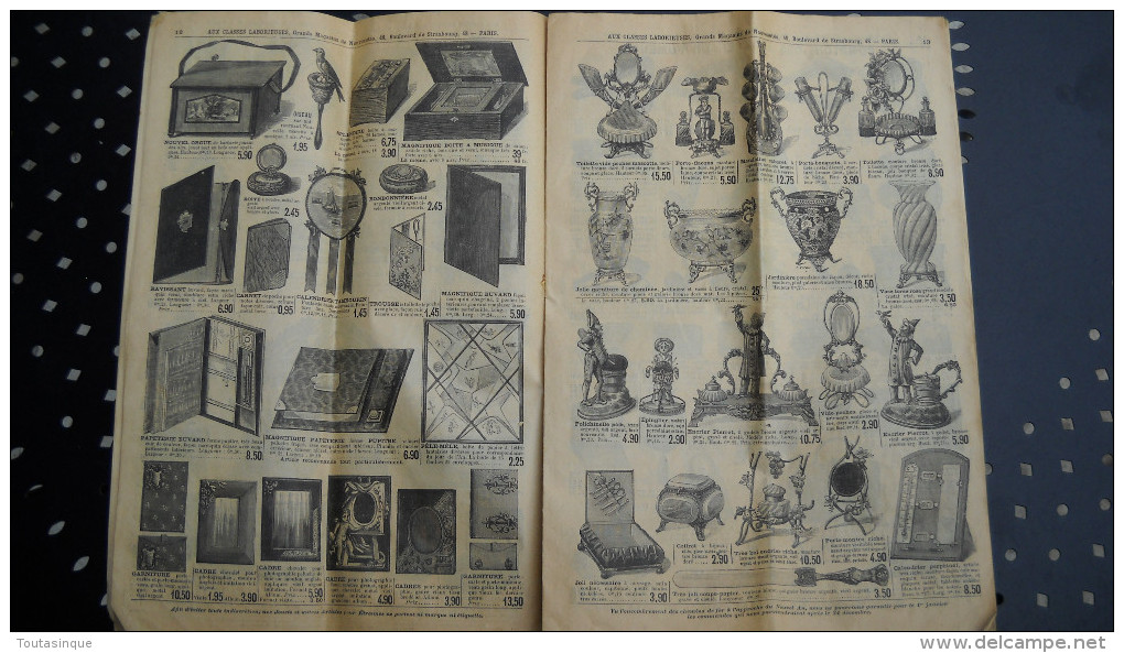 paris . catalogue " aux classes laborieuses ". jouets , articles d´étrennes . de 1891 . 32 pages . 12 scans .