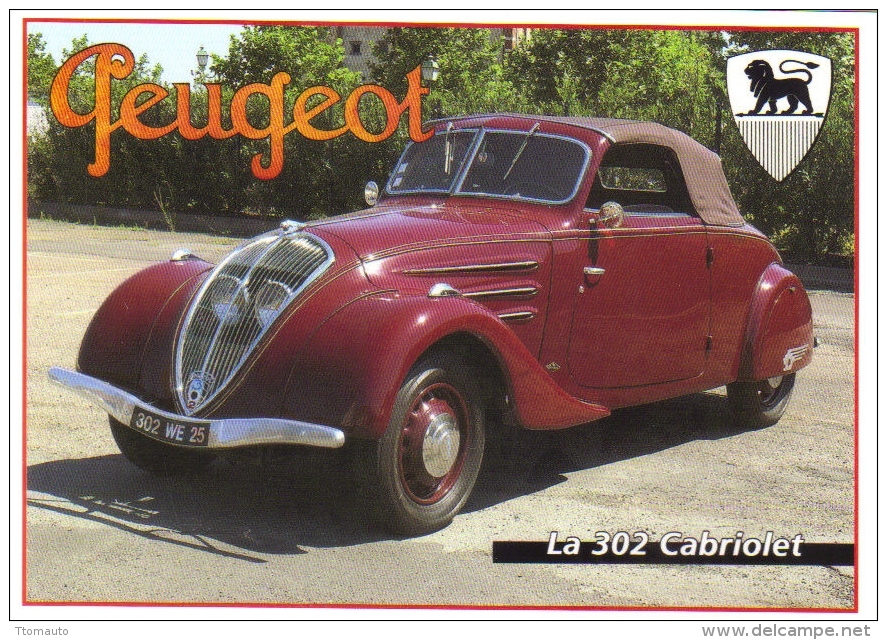 Peugeot 302 Cabriolet  -  CPM - Voitures De Tourisme