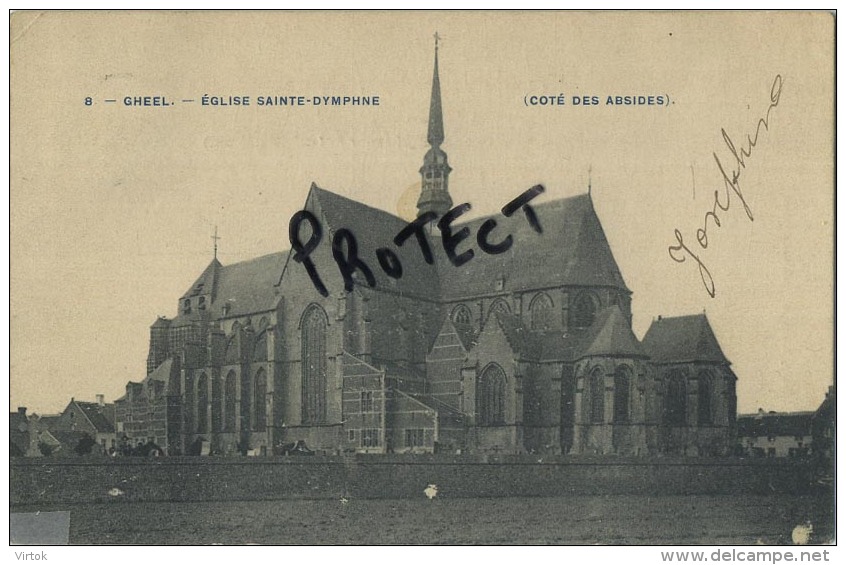 GEEL :  Eglise Sainte-Dymphne ( Geschreven 190x Met Zegel ) - Geel