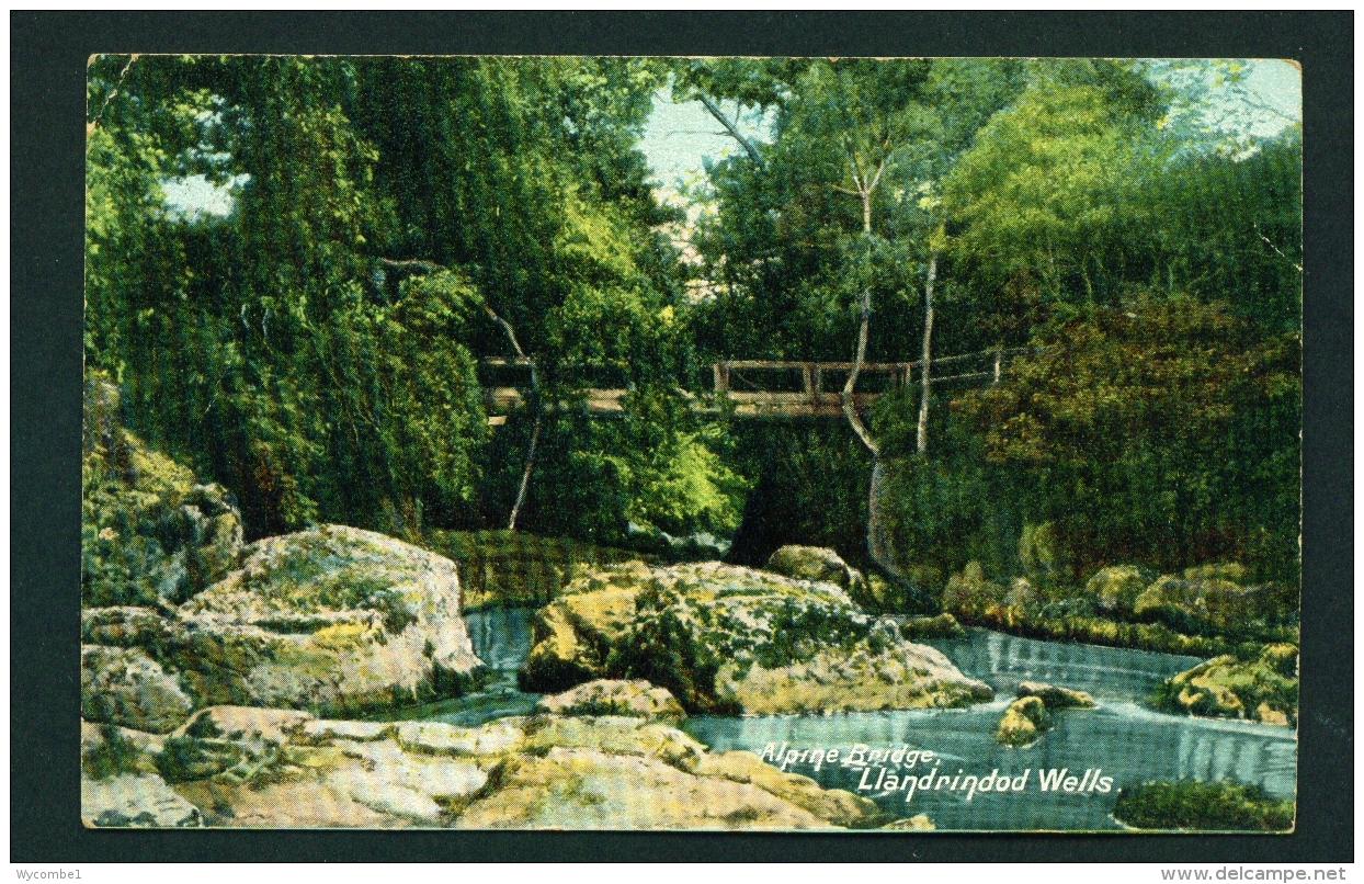 WALES  -  Llandrindod Wells  Alpine Bridge  Used Vintage Postcard As Scans - Radnorshire