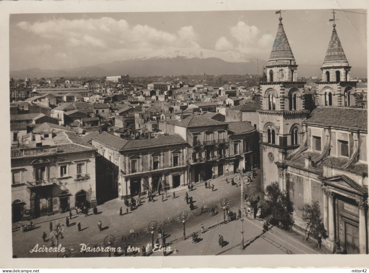 555-Acireale-Catania-Panorama Con L' Etna-v.1954 X S. Nicola-Palermo - Acireale