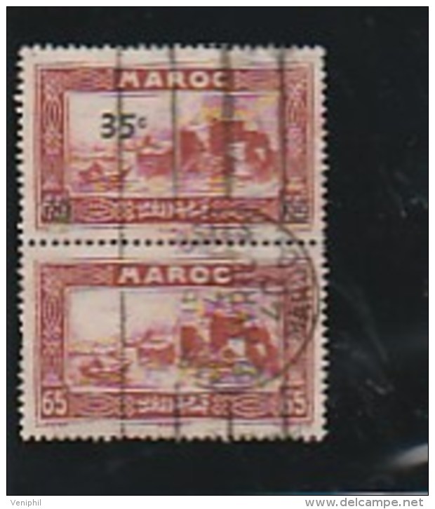 MAROC - TIMBRE N° 161 A -PAIRE DONT UN TIMBRE SANS SURCHARGE - OBLITERE - TB - ANNEE 1940 - Gebruikt