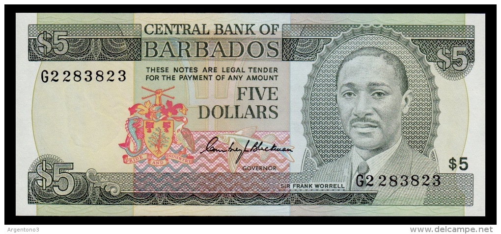 Barbados 5 Dollars 1975 P.32 UNC - Barbados