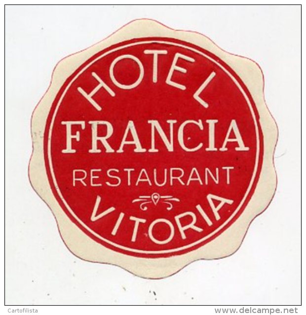 SPAIN, Vitoria - Hotel Francia - Luggage Label - (464) - Etiketten Van Hotels