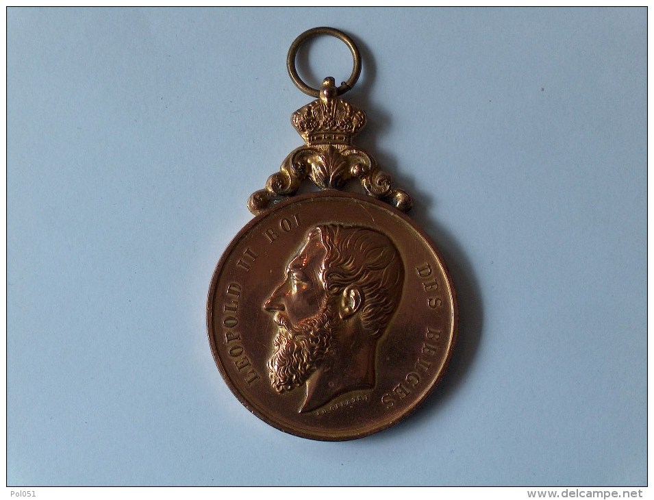 MEDAILLE LEOPOLD II ROI DES BELGES - Royal / Of Nobility