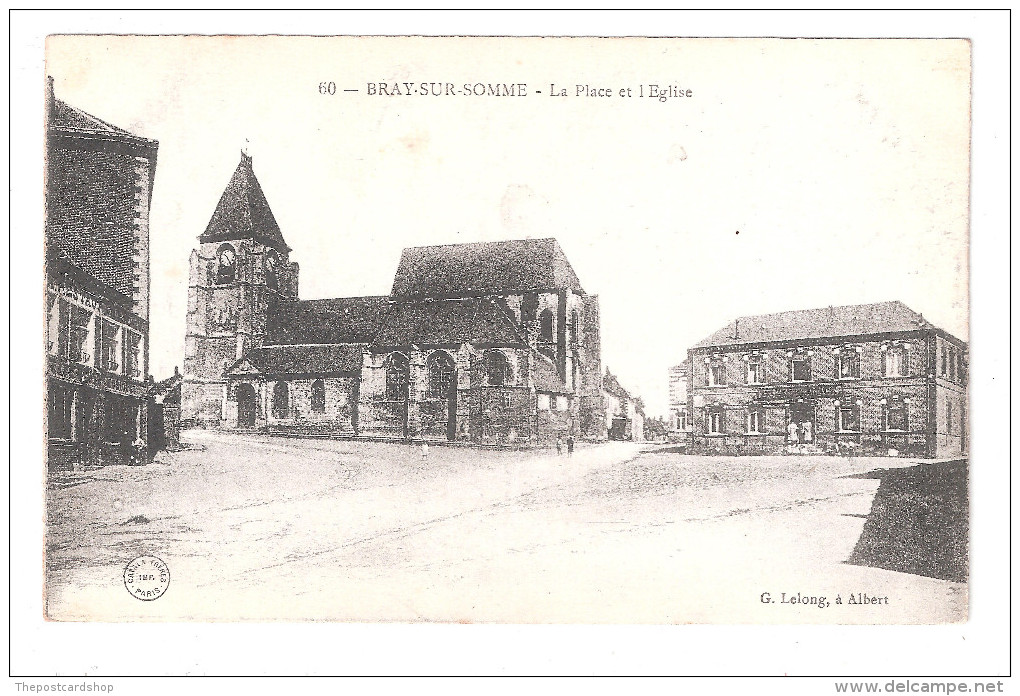 CPA 80 BRAY SUR SOMME LA PLACE ET L'EGLISE - Unused - Bray Sur Somme