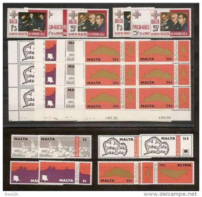 1975 Malta ARCHITETTURA (x 8), ANNIVERSARIO (x 2), ARCHITECTURE (x 8), ANNIVERSARY (x 2) MNH** - Malta