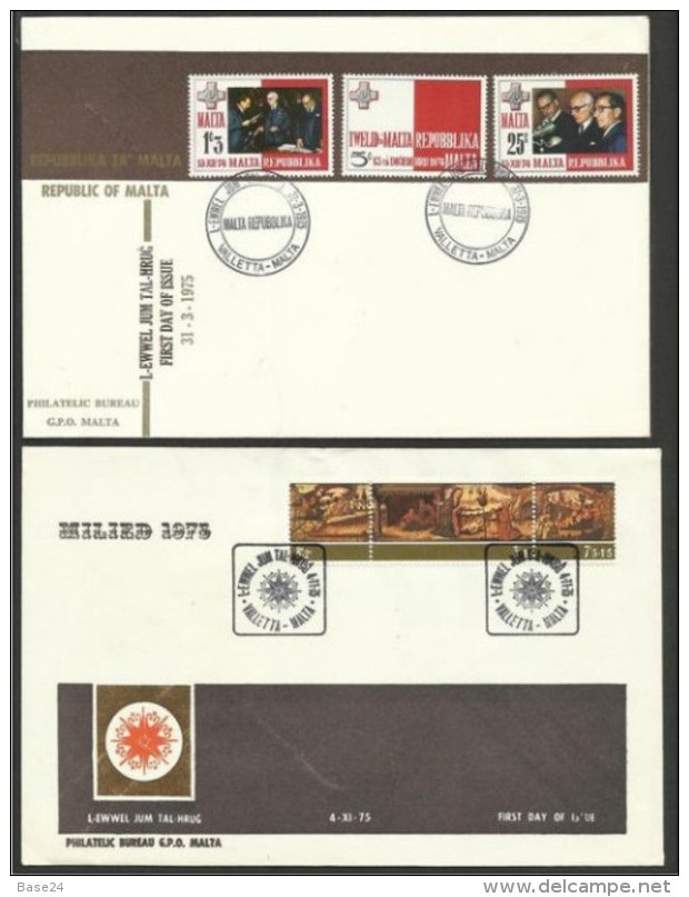 1975 Malta ANNATA FDC - YEAR - 5 SERIE SU 5 FDC: 500/02+503/06+507/08+509/ 12+513/15 - Malta