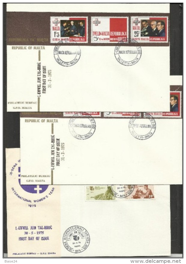 1975 Malta 3 FDC: 500/02 (x2) + 503/06 - Malta