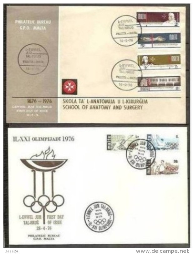 1976 Malta 4 SERIE SU 4 FDC: 519+524/26+529/32+533/36 - Malta