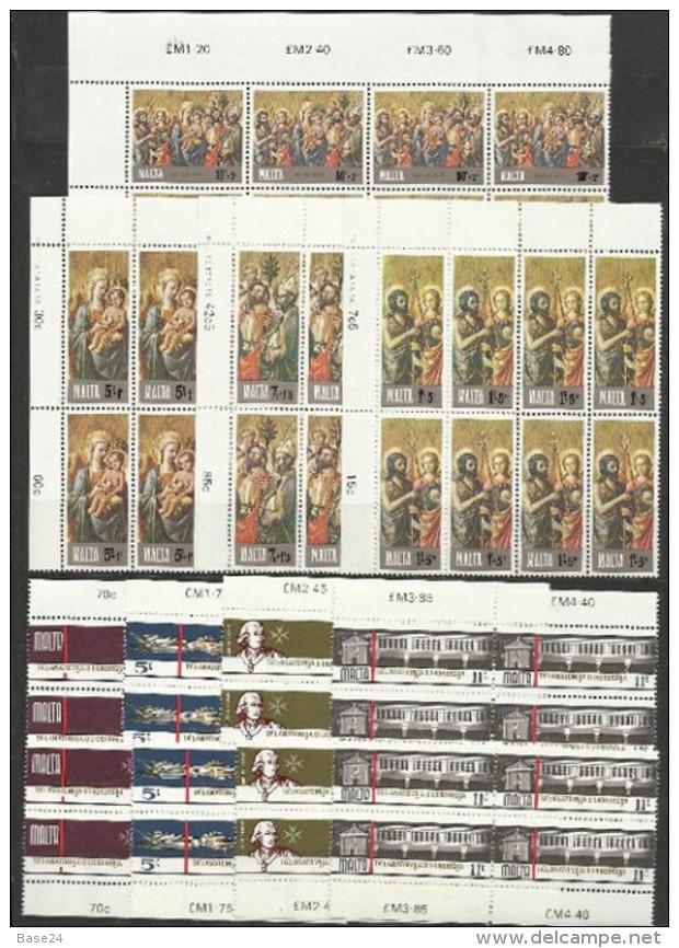 1976 Malta CHRISTMAS  ANATOMY - NATALE + ANATOMIA (533/36 X 9 + 529-32 X 15) MNH** - Malta