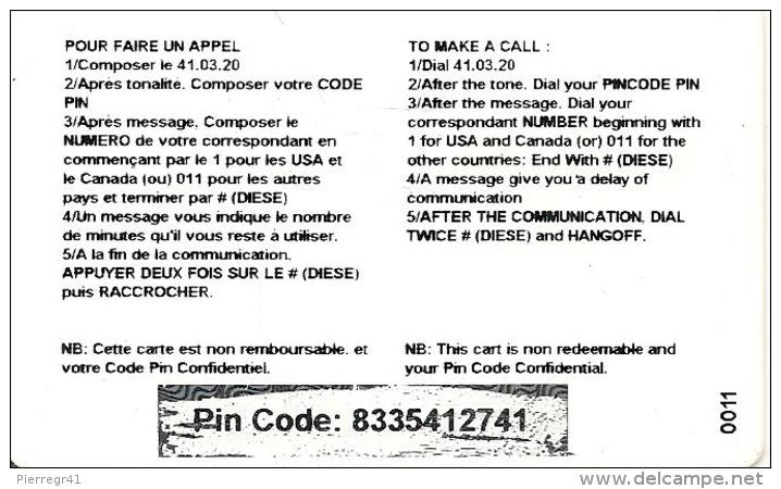 CARTE*-PREPAYEE-USA-16$-GLOBAL CALL-V° N° Lasers Gras-Plastic-Epais-GRATTE- TBE - Sonstige & Ohne Zuordnung