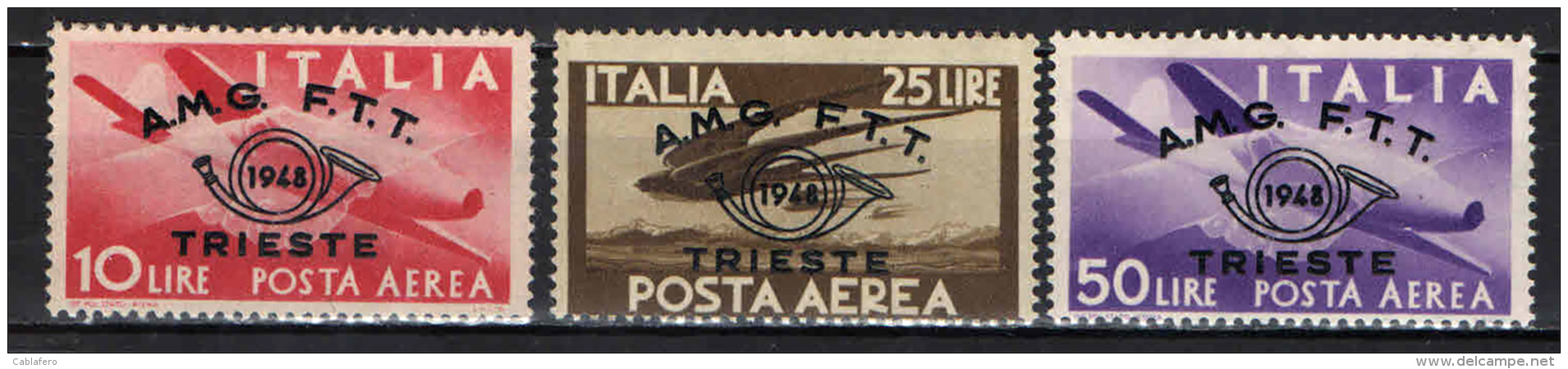 TRIESTE - AMGFTT - 1948 -CONVEGNO FILATELICO - NUOVI MNH - Posta Aerea