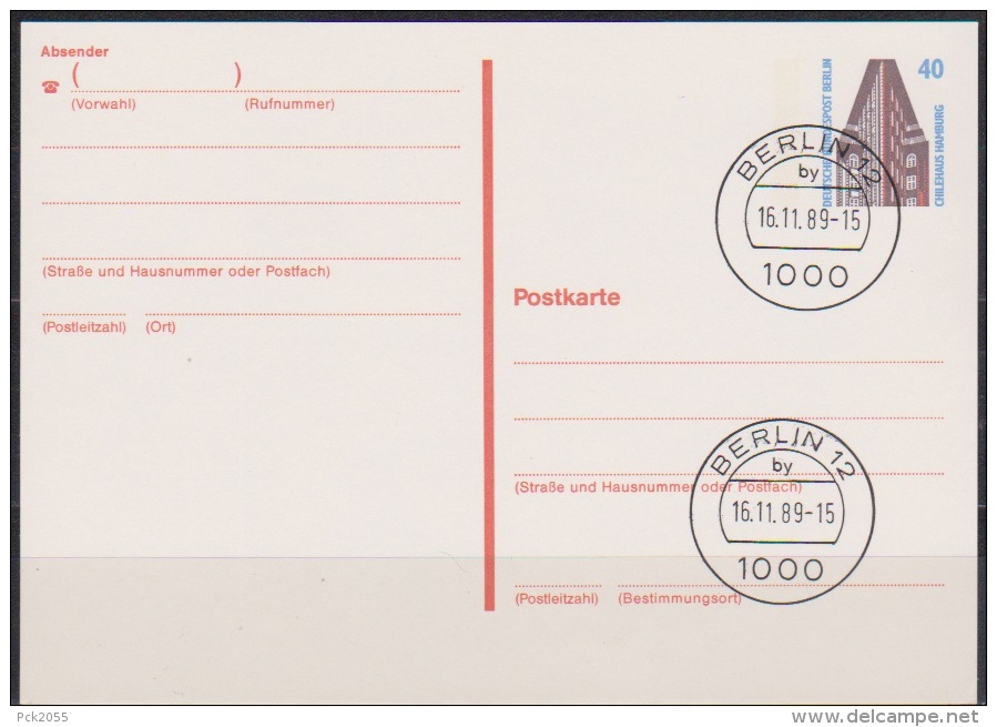 Berlin Ganzsache Mi.Nr. P 129 Stempel Berlin 16.11.89  Ungebraucht (d3662) - Postales - Nuevos