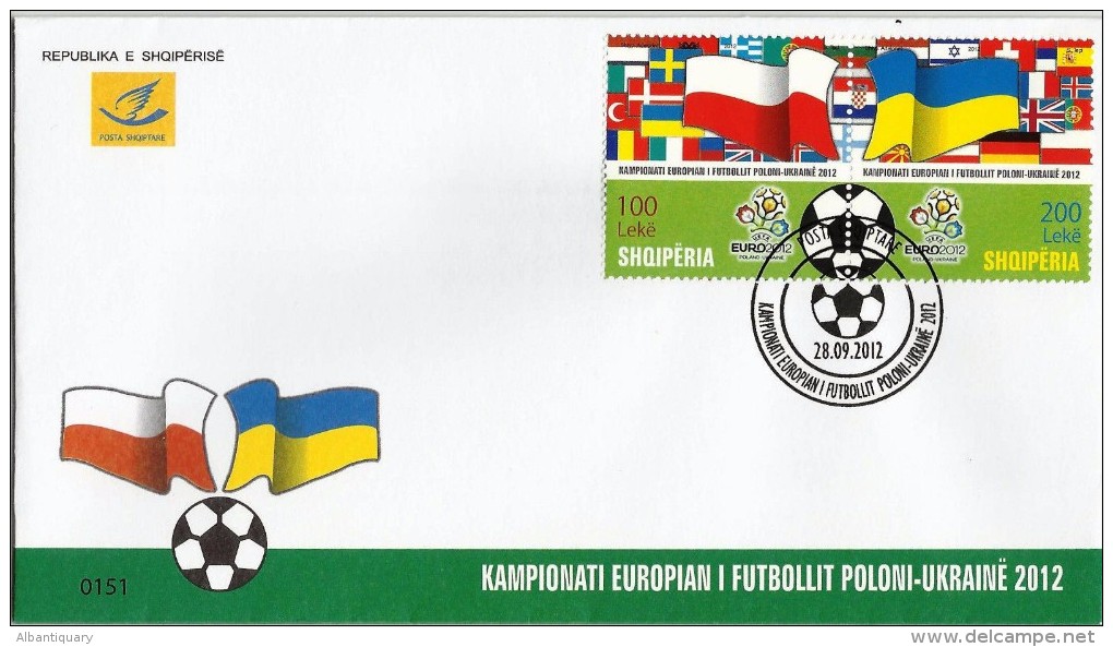 Albania Stamps 2012. The European Football Championship, Poland - Ukraine, 2012 - FDC Set MNH - Albania