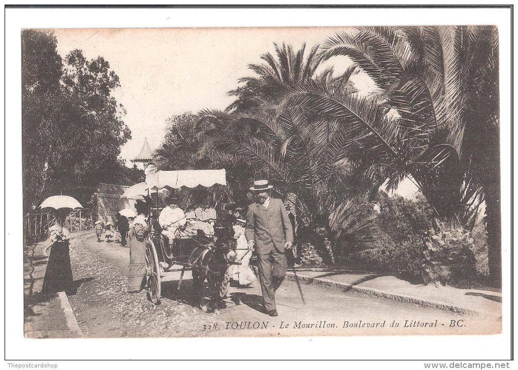 CPA 83 TOULON LE MOURILLON BOULEVARD DU LITTORAL Animation Belle Carte Unused - Toulon