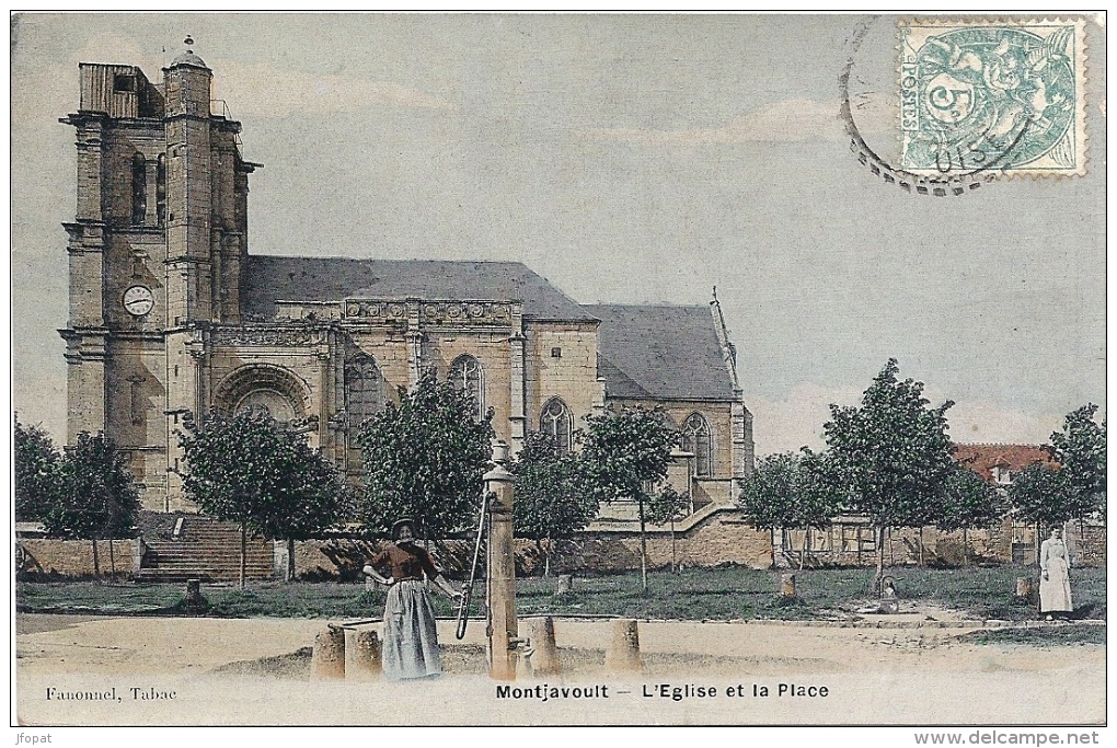 60 OISE - MONTJAVOULT L'Eglise Et La Place, Traitée En Carte Photo - Montjavoult