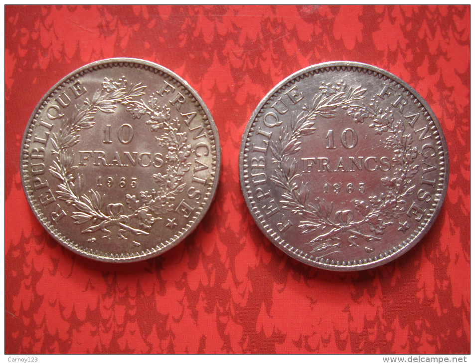 Deux Pièces De 10 Francs En Argent 1965 Type Hercule - Other & Unclassified