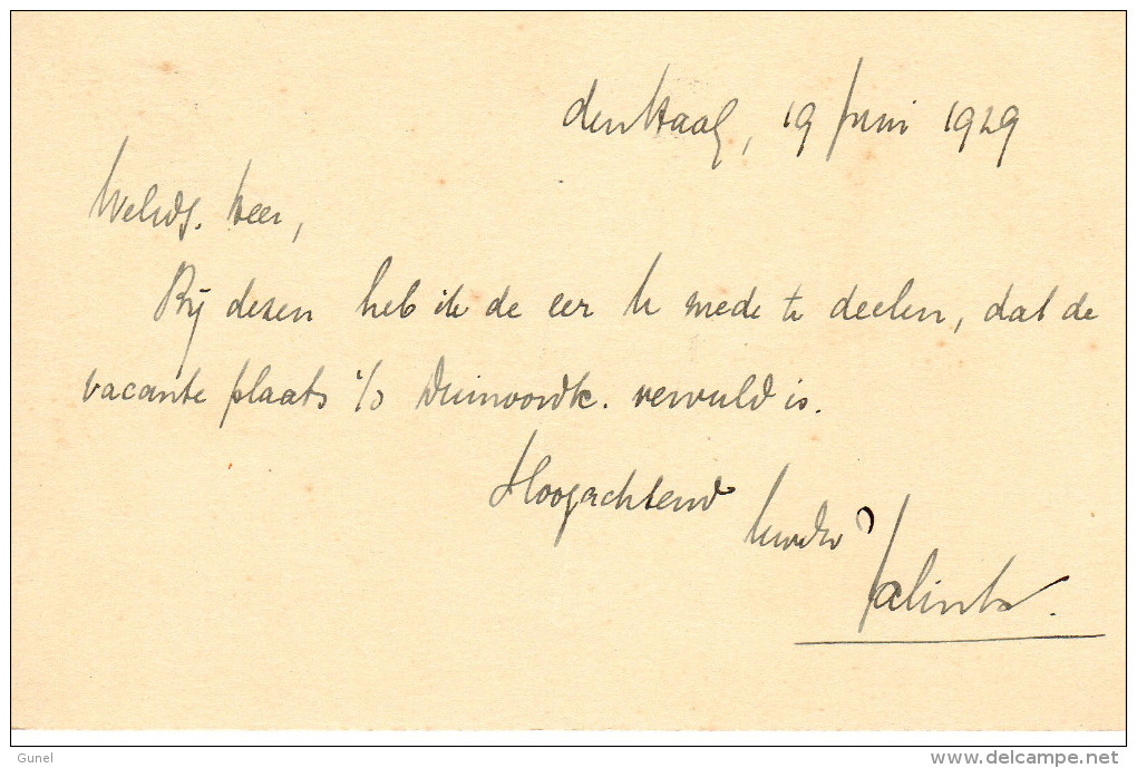 Bk G 222 Met Flierstempel 'sGravenhage Naar Scheveningen 20.VI 1929 - Postal Stationery