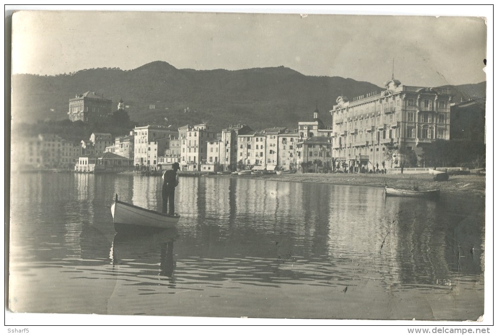 Vera Foto 1907 Oneglia Con Barca Stampata Porto Maurizio 1907 Andata In Danimarca - Imperia