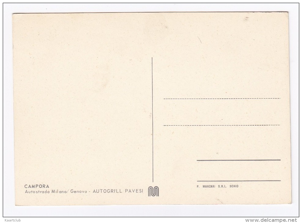 Campora: VW 1200, MERCEDES W108,LANCIA FULVIA COUPÉ, ALFA GTV & GIULIA - Autogrill Pavesi, Autostrada Milano/Genova - Passenger Cars