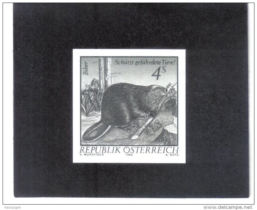 TAU538  ÖSTERREICH 1982 SCHWARZDRUCK MICHL 1718  OHNE GUMMI Siehe ABBILDUNG - Unused Stamps