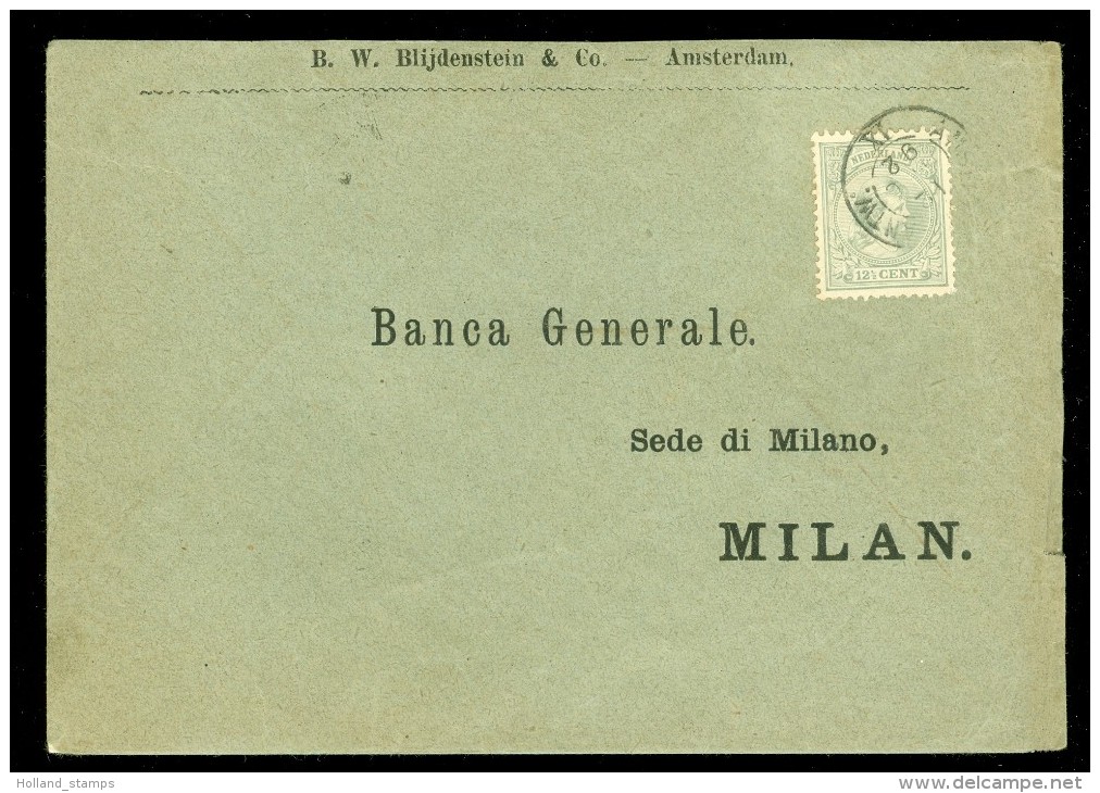 BRIEFOMSLAG Uit 1892 Van AMSTERDAM:ANTW: Naar MILAN ITALY  (10.439f) - Brieven En Documenten