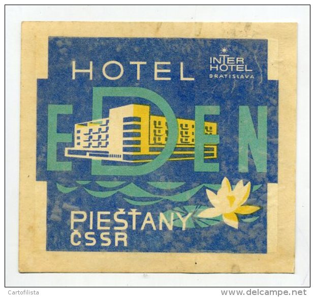 CZECHOSLOVAK Socialist Republic, CSSR, Piestany - Inter Hotel - Luggage Label  (509) - Hotel Labels