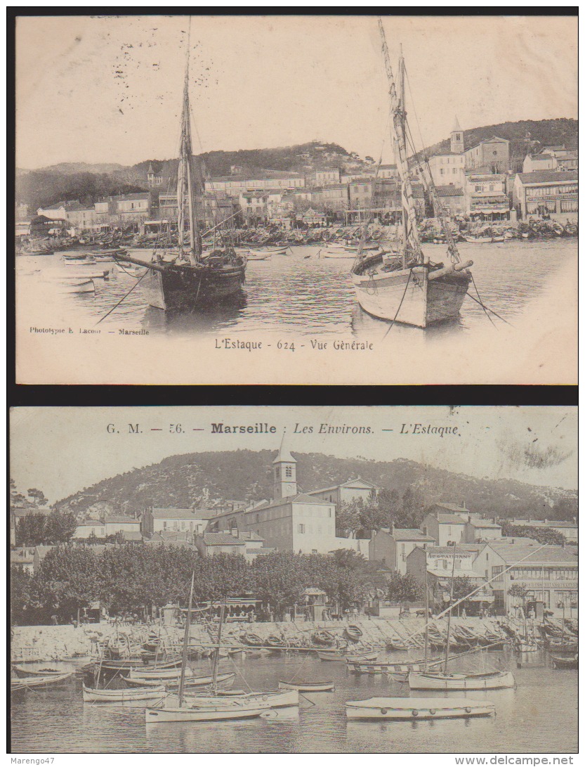 Lot 2 CPA:Marseille:Les Environs L'Estaque/L'Estaque-Vue Générale - L'Estaque