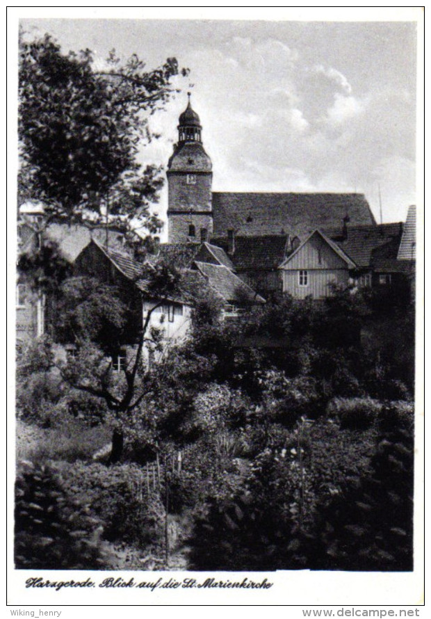 Harzgerode - S/w Blick Auf Die Sankt Marien Kirche - Harzgerode