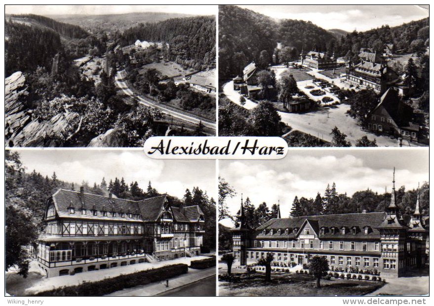 Harzgerode Alexisbad - S/w Mehrbildkarte 7 - Harzgerode