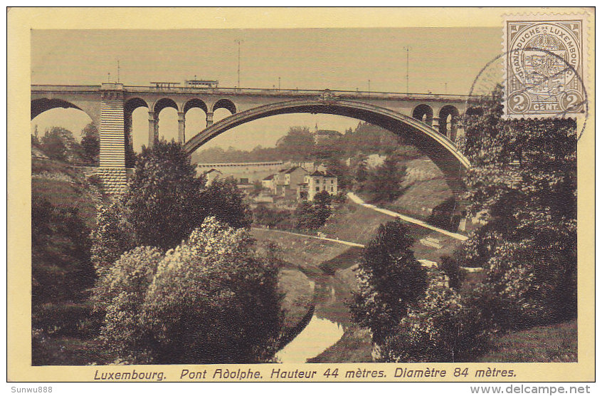 Luxembourg - Pont Adolphe (train, Edition Grand Bazar Champagne Luxembourg-gare, 1912) - Luxemburg - Stad