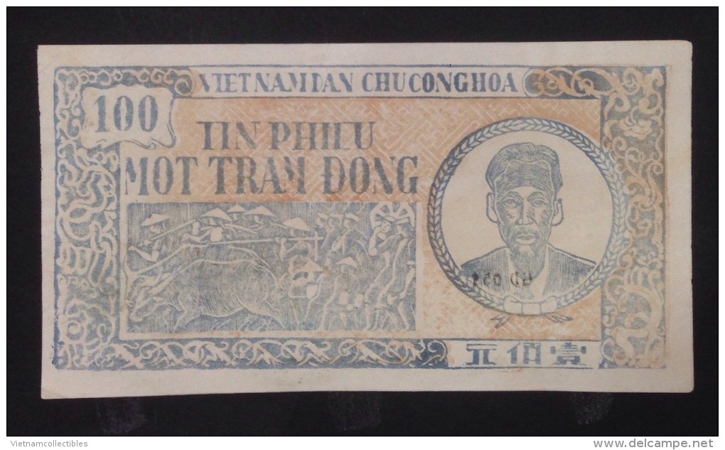 Vietnam Viet Nam Tin Phieu 100 Dong EF+ Banknote 1947 / 02 Images - Vietnam