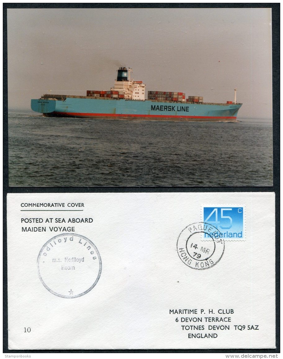 1979 Hong Kong Netherlands Ship Cover (+ Photo) Nedlloyd Lines PAQUEBOT - Storia Postale