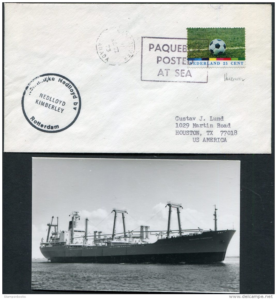 Canada Netherlands Ship Cover (+ Photo) Nedlloyd Lines PAQUEBOT NEDLLOYD KIMBERLEY Rotterdam - Covers & Documents