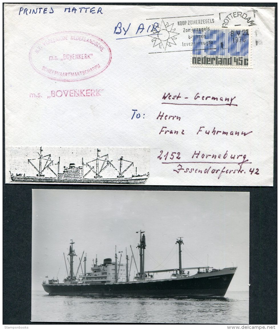 1970 Rotterdam Netherlands Ship Cover (+ Photo) Nedlloyd BOVENKERK - Covers & Documents