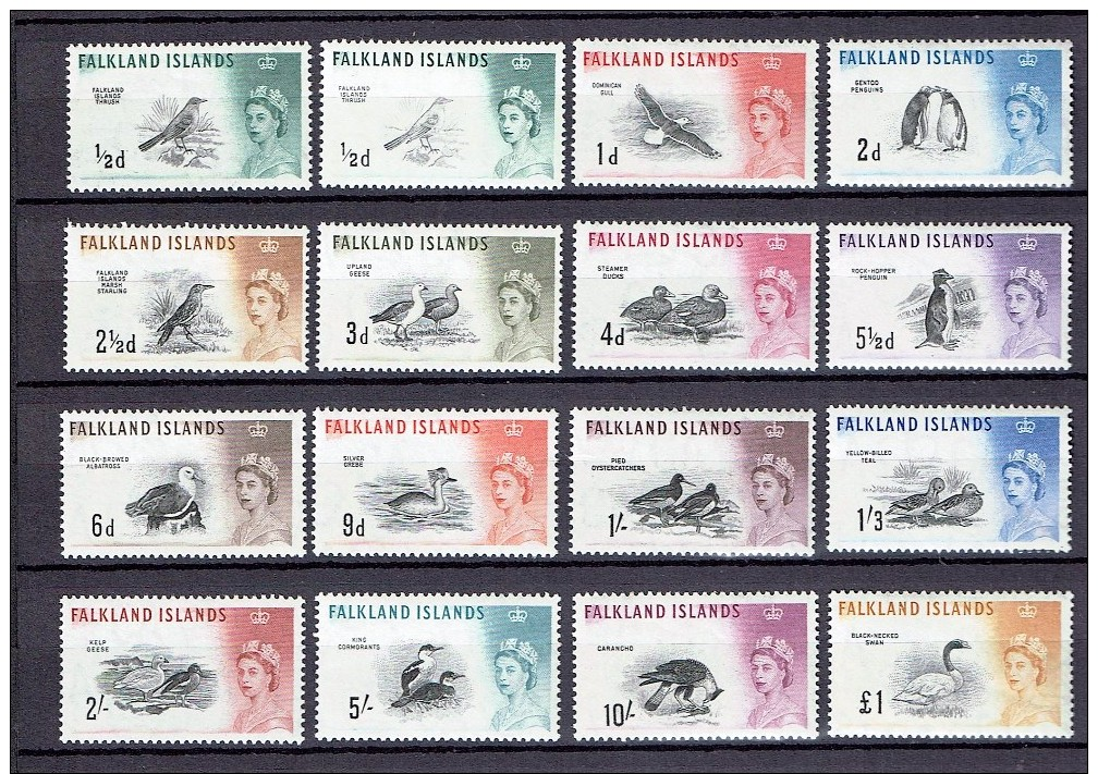 Falkland Islands  1960  SG 193-207  */mint  (£  170.00) - Falkland Islands