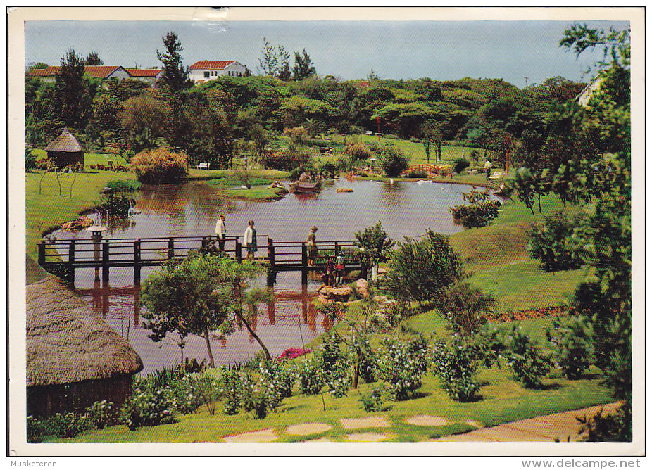 South Africa PPC Durban North Japanese Garden AIR MAIL Lugpos Par Avion Label DURBAN 1965 Corn Stamp (2 Scans) - Posta Aerea