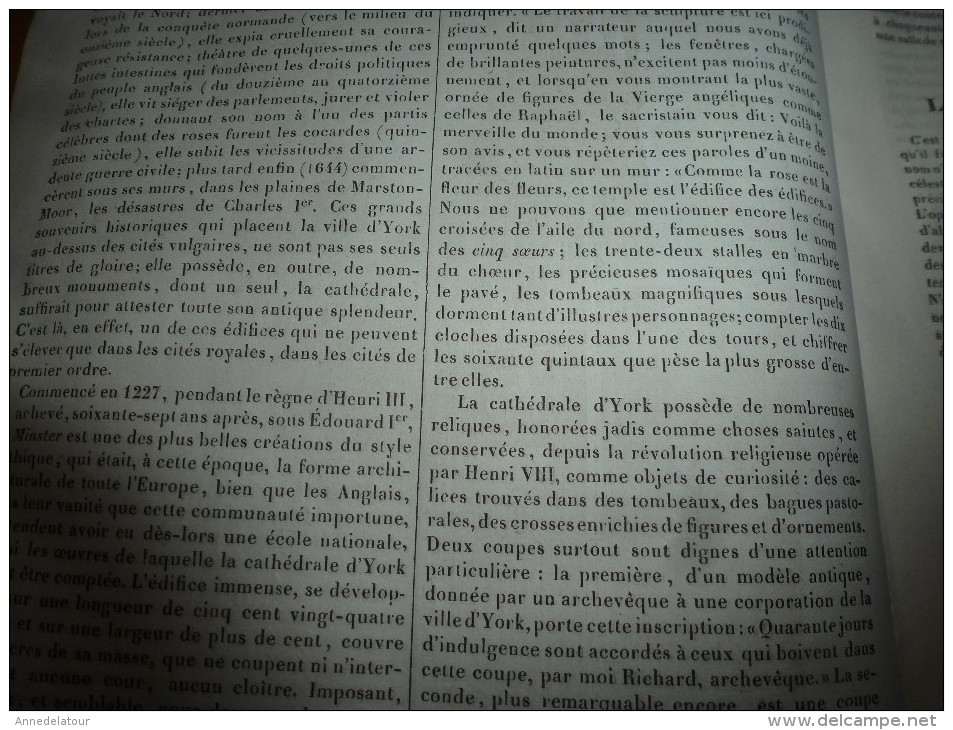 1834 LM :La Cathédrale D'YORK (Londres);Le Paradisier Rouge (oiseau); Château Et Pont Saint-Ange à ROME;  CHILPERIC - Non Classificati