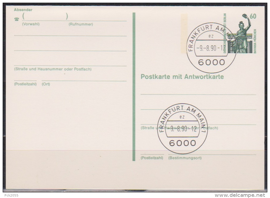 Berlin Ganzsache Mi.Nr. P 138 Stempel Frankfurt Main 9.8.90 Ungebraucht (d 3669) - Postkarten - Ungebraucht