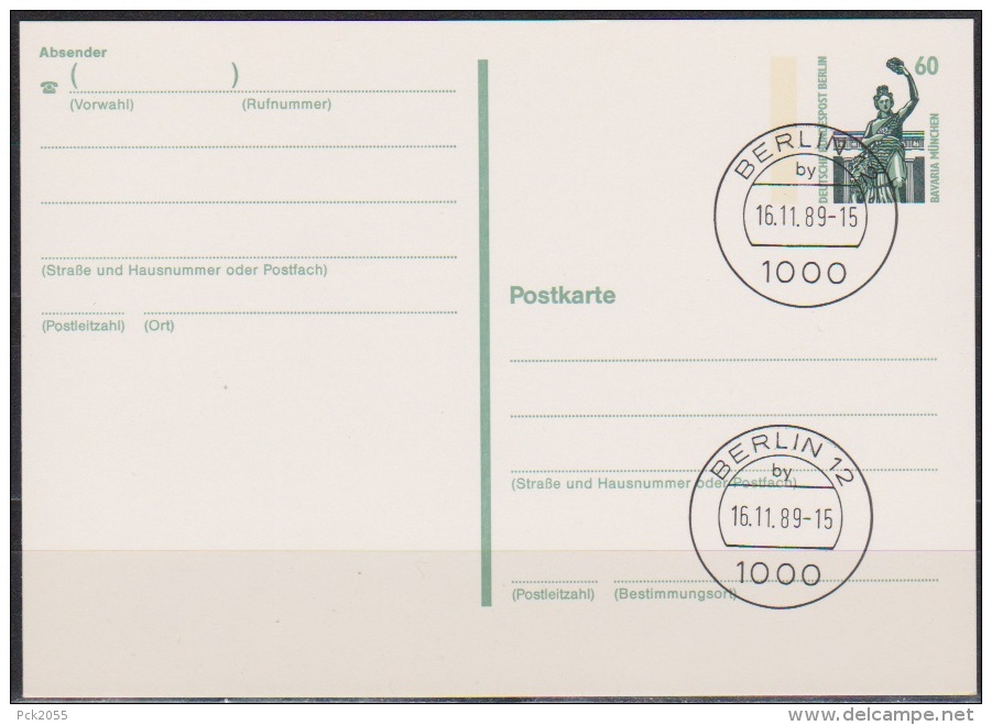 Berlin Ganzsache Mi.Nr. P 130 Stempel Berlin 16.11.89 Ungebraucht (d 3672) - Cartes Postales - Neuves