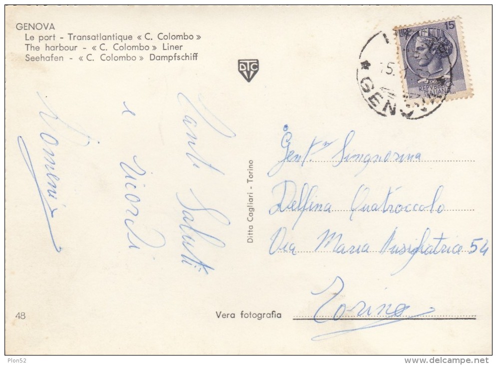 10381-TRANSATLANTICO ". C. COLOMBO"-GENOVA-FG - Paquebots