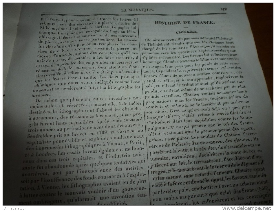 1834 LM :Le Colisée et les jeux du cirque; Ancienne Porte Saint-Martin; Le Grand Mastodonte ;Senéfelder Aloys ;CLOTAIRE