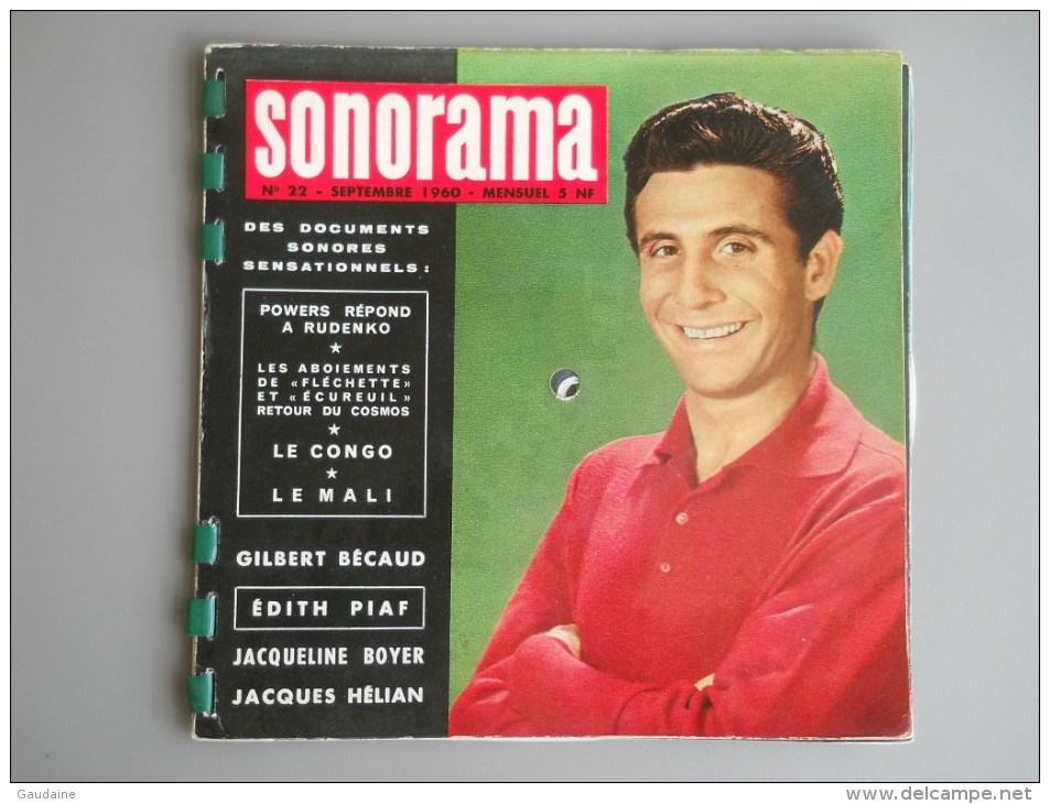 SONORAMA N° 22  SEPTEMBRE 1960 - GILBERT BECAUD - EDITH PIAF - Spezialformate