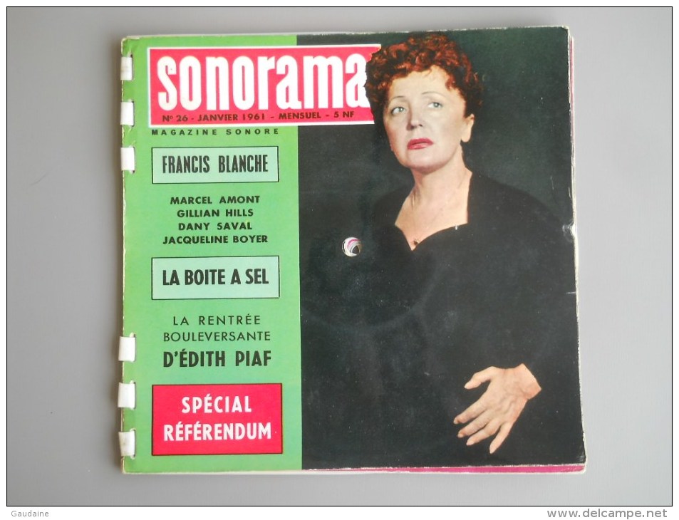 SONORAMA N° 26 JANVIER 1961 - EDTH PIAF - FRANCIS BLANCHE - Spezialformate